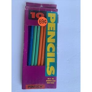 Vintage 1990s Pentech No. 2 HB Bonded Lead Wood Pencil in Original Packaging.